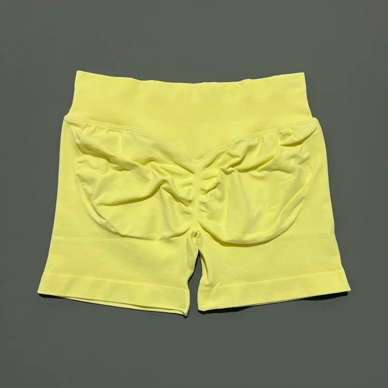 Sports Shorts 4.5" Women Yoga Shorts Seamless Low Waist Scrunch Bum Gym Leggings Workout Stretch Fitness Sports Shorts