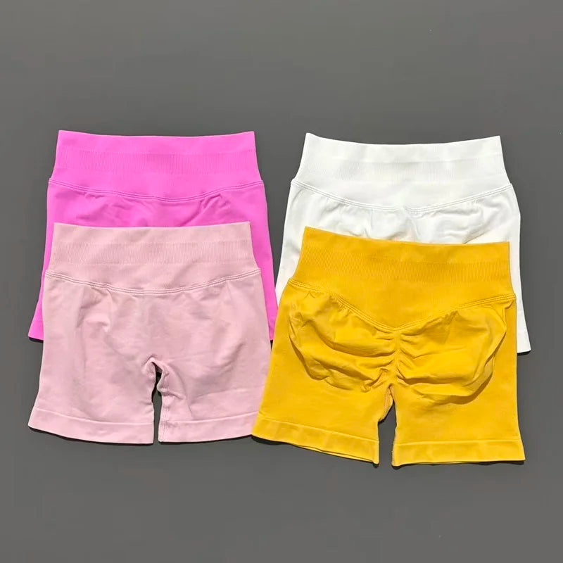 Sports Shorts 4.5" Women Yoga Shorts Seamless Low Waist Scrunch Bum Gym Leggings Workout Stretch Fitness Sports Shorts