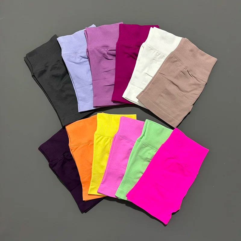 Sports Shorts 4.5" Women Yoga Shorts Seamless Low Waist Scrunch Bum Gym Leggings Workout Stretch Fitness Sports Shorts